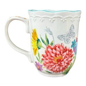 The Pioneer Woman Blooming Bouquet Mug 18oz Stoneware Floral Butterfly Cup